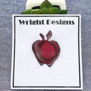 🌼 Metal Art Apple Artesian Hand Made Pin Brooch